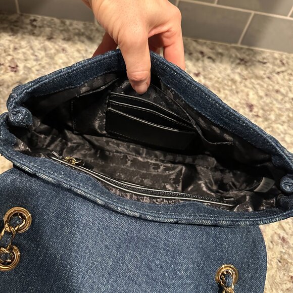 Karl Lagerfeld Paris Agyness Quilted Denim Shoulder Bag - Picture 7 of 7